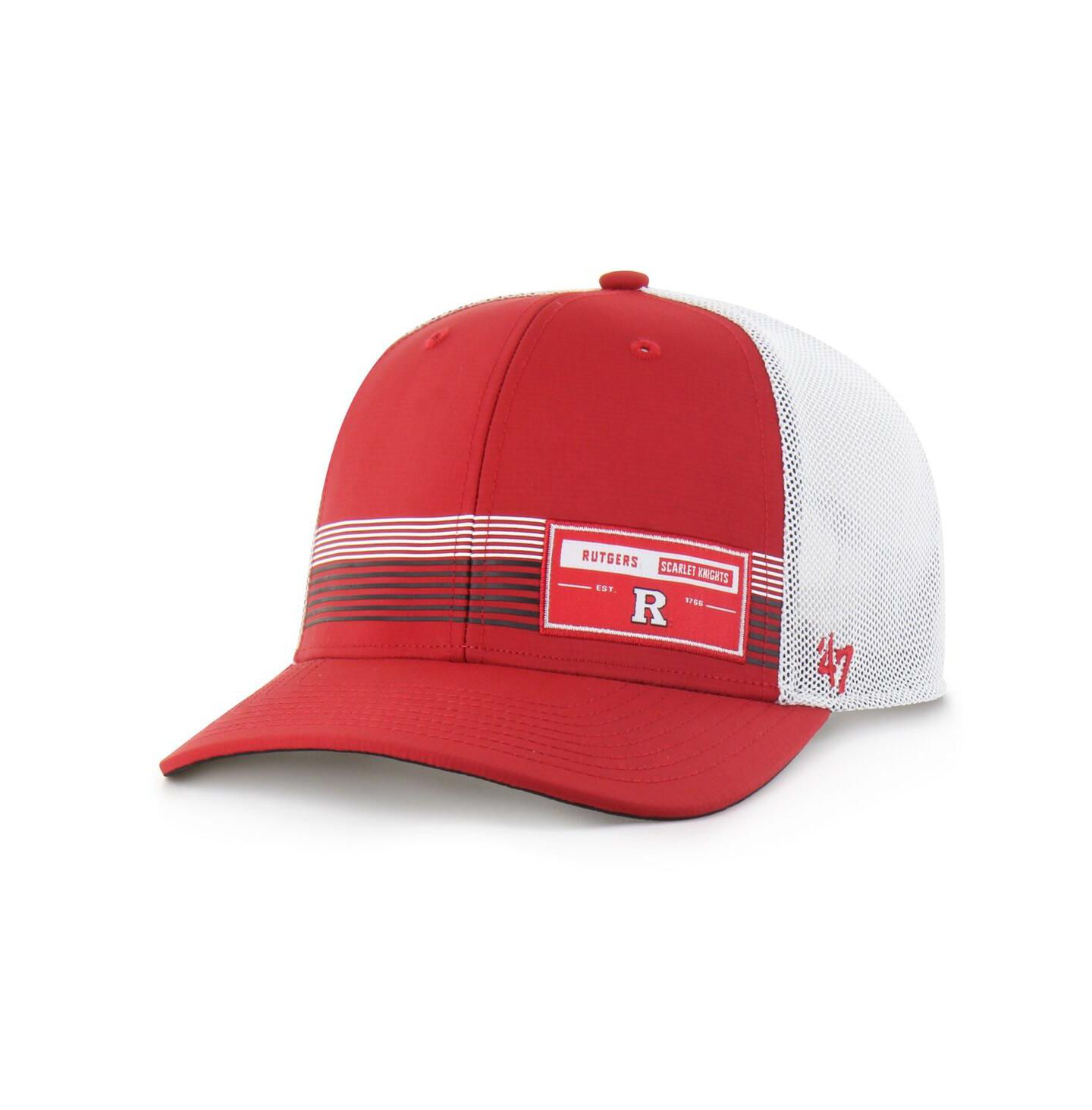 Мужская кепка '47 Brand Scarlet Rutgers Scarlet Knights Rangefinder Brrr Trucker Adjustable Hat — фото 1