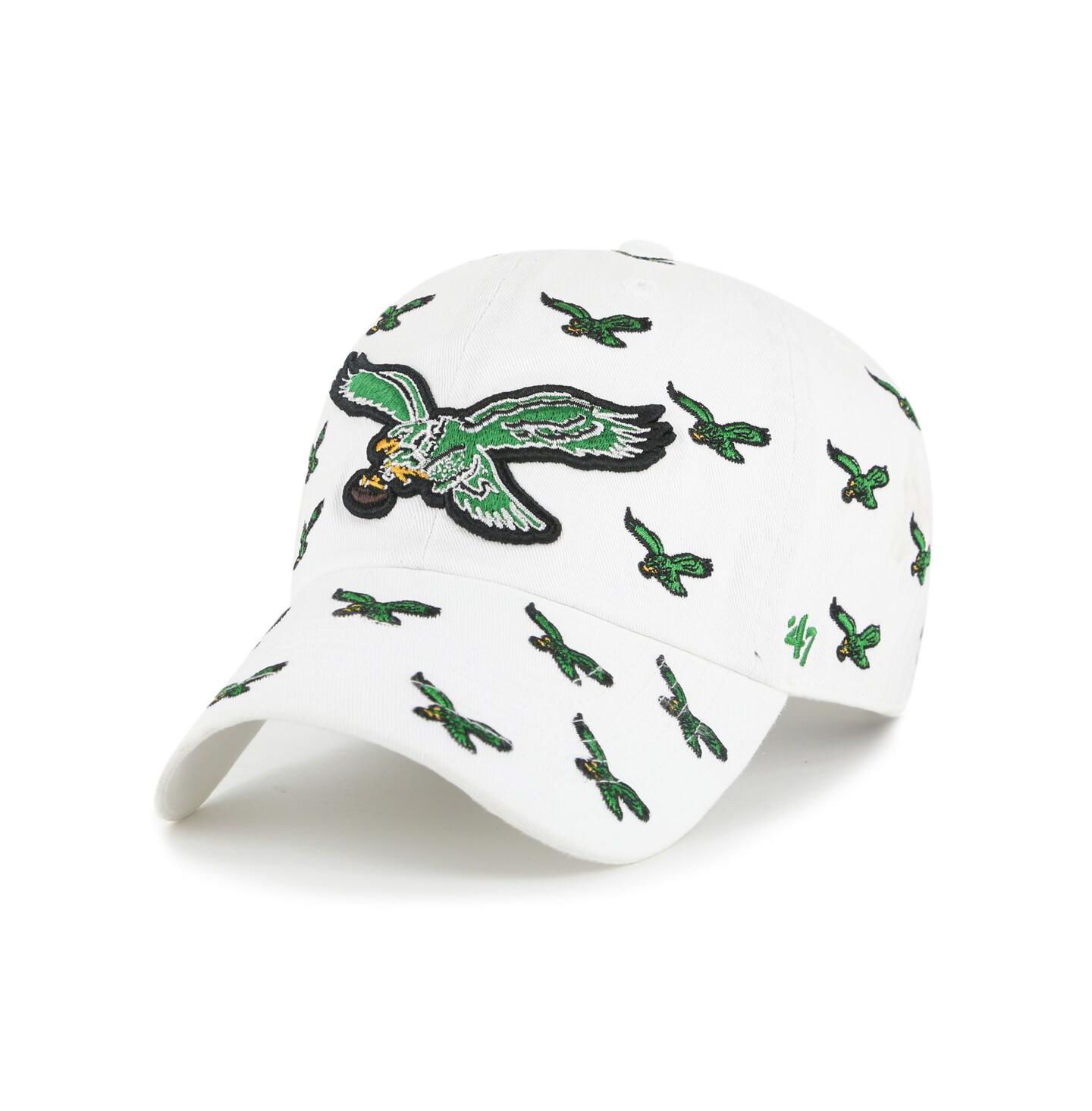Мужская кепка '47 Brand and White Philadelphia Eagles Confetti Clean Up Adjustable Hat — фото 1