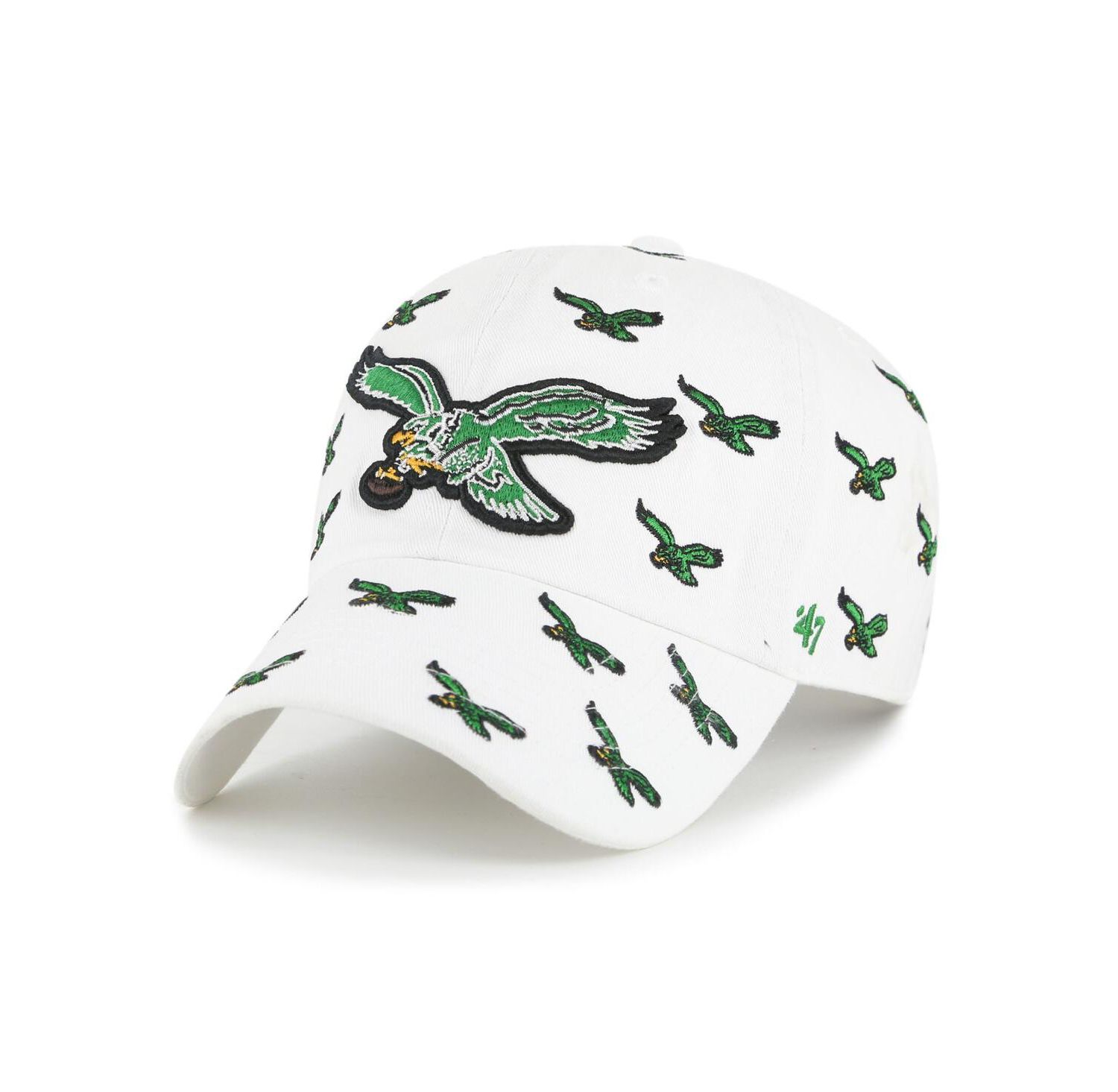Men's and Women's White Philadelphia Eagles Confetti Clean Up Adjustable Hat