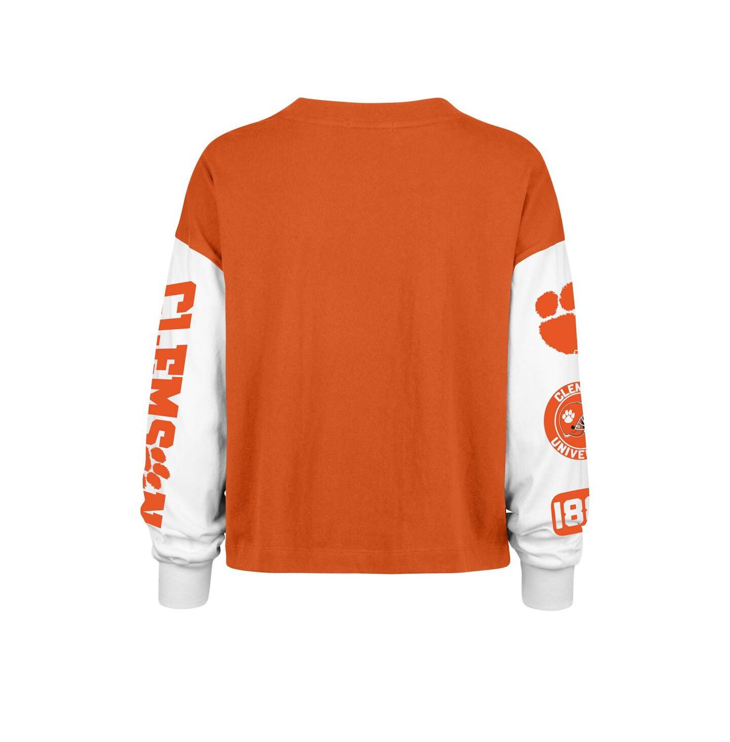 Женская футболка '47 Brand Orange Clemson Tigers Sydney Long Sleeve — фото 2