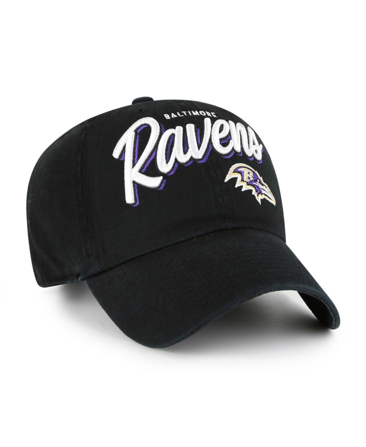 47 Brand Women's Black Baltimore Ravens Ariana Clean Up Adjustable Hat In Black