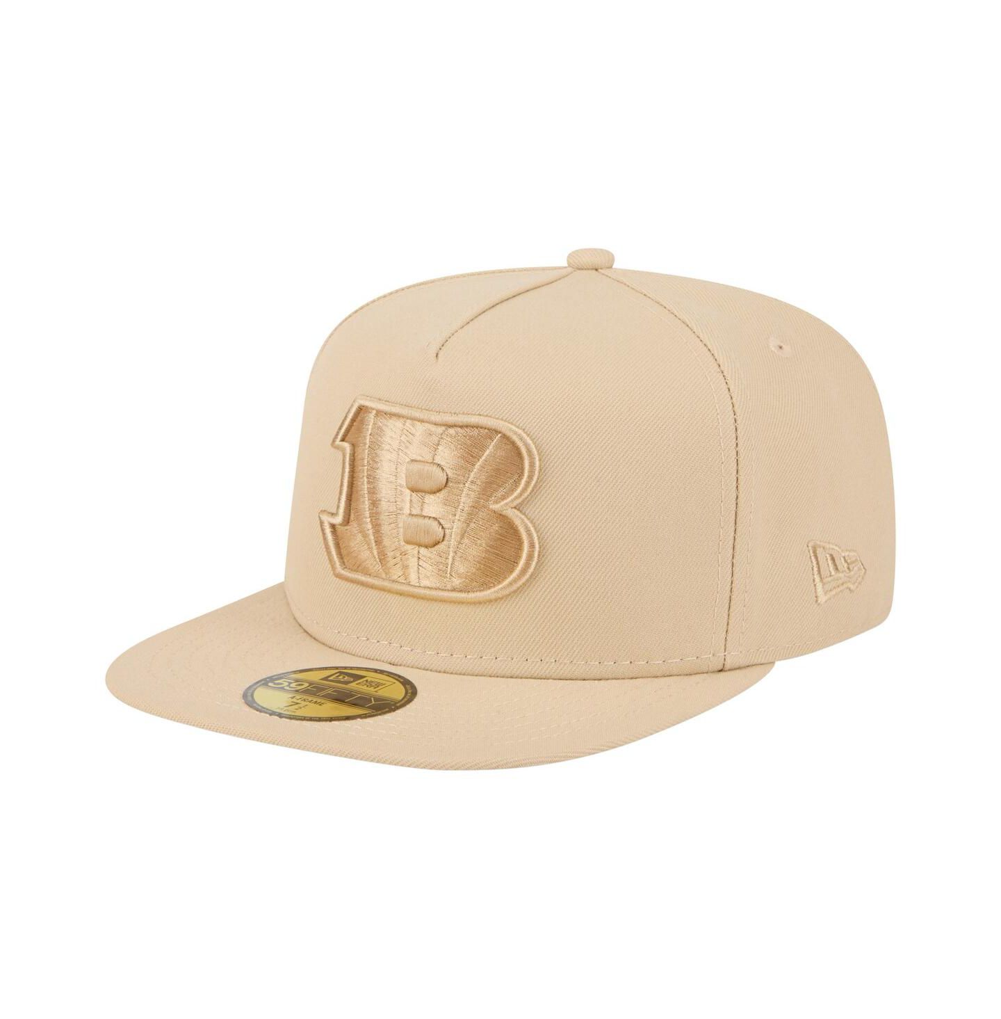 Мужские головные уборы New Era Light Beige Cincinnati Bengals Color Pack A-Frame 59FIFTY Fitted Hat — фото 1