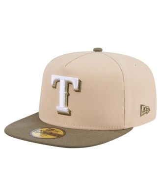 New Era - Men's Light Beige/Olive Texas Rangers Two-Tone Color Pack A-Frame 59FIFTY Fitted Hat