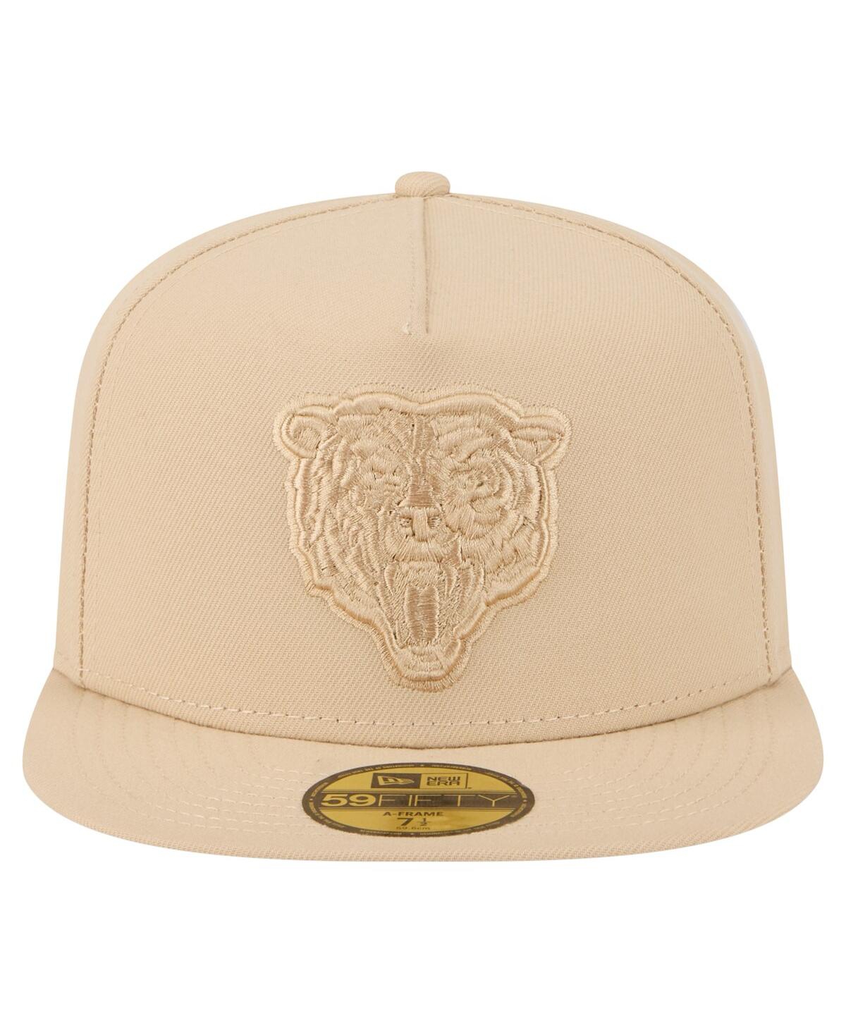 New Era Men'sâ Light Beige Chicago Bears Color Pack A-frame 59fifty Fitted Hat In Neutral