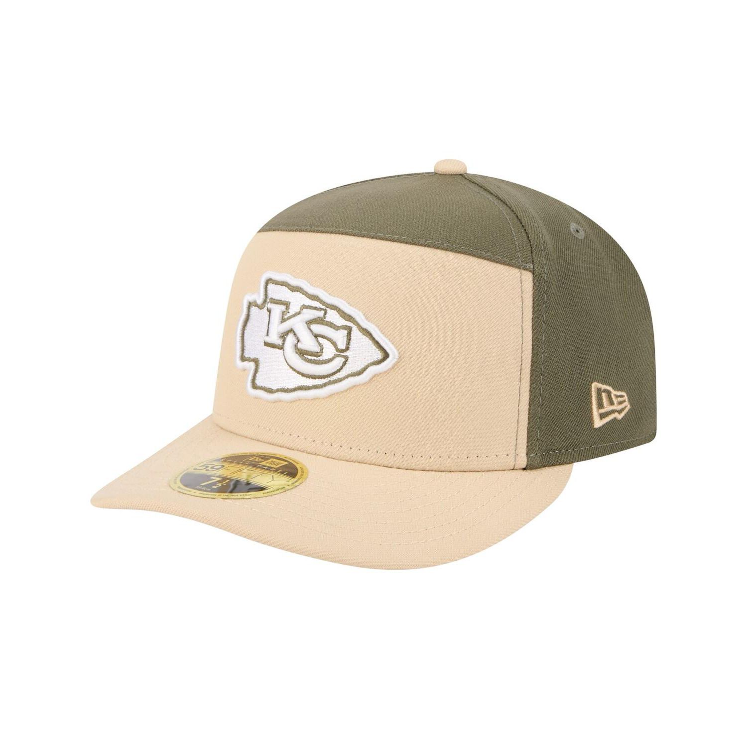 Men's Light Beige/Olive Kansas City Chiefs Two-Tone Color Pack Split Panel 59FIFTY Fitted Hat