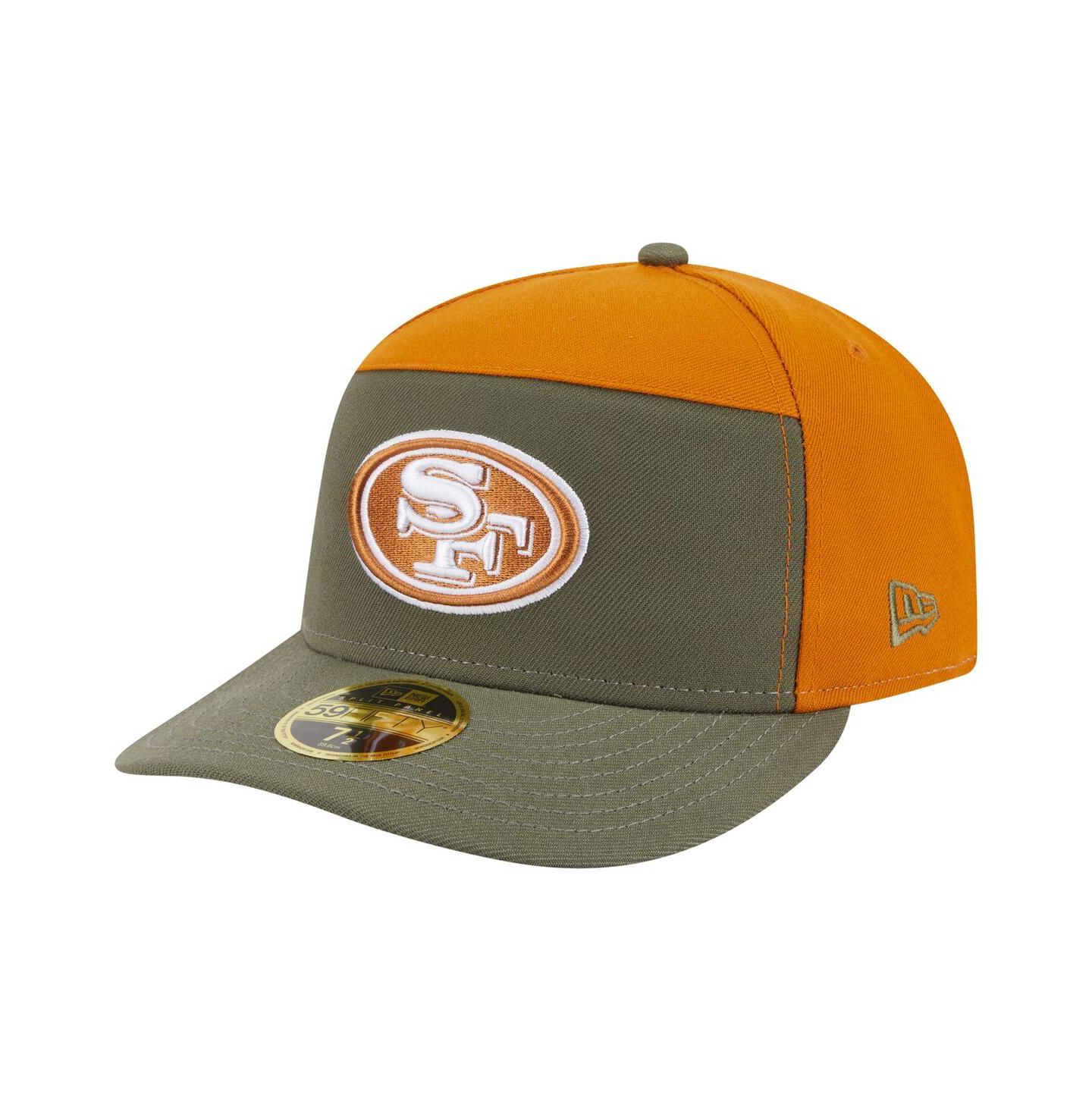 Мужские головные уборы New Era Olive/Brown San Francisco 49ers Two-Tone Color Pack Split Panel 59FIFTY Fitted Hat — фото 1