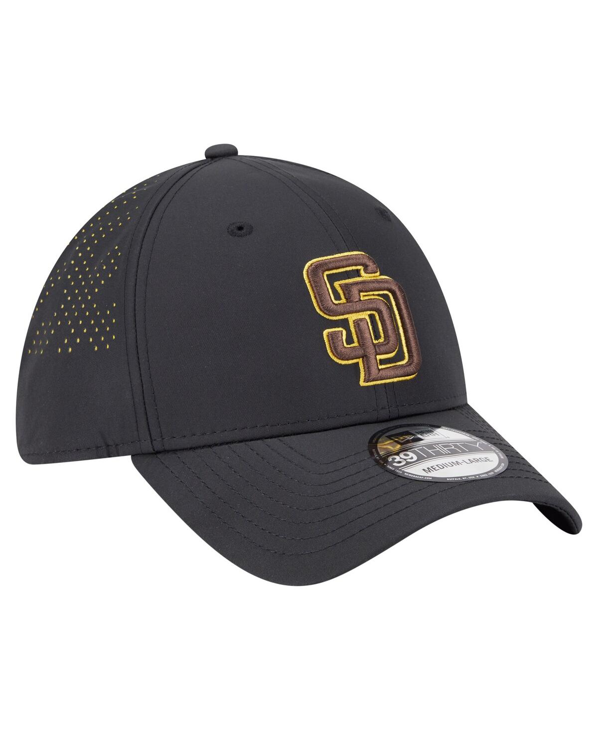 New Era Men's Black San Diego Padres Night 39thirty Flex Hat In Black