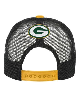 Big Boys and Girls White/Gold Green Bay Packers Modern Fan Trucker Adjustable Hat