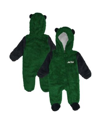 Outerstuff - Baby Boys and Girls Green New York Jets Stay Napping Fleece Bunting Full-zip Sleeper