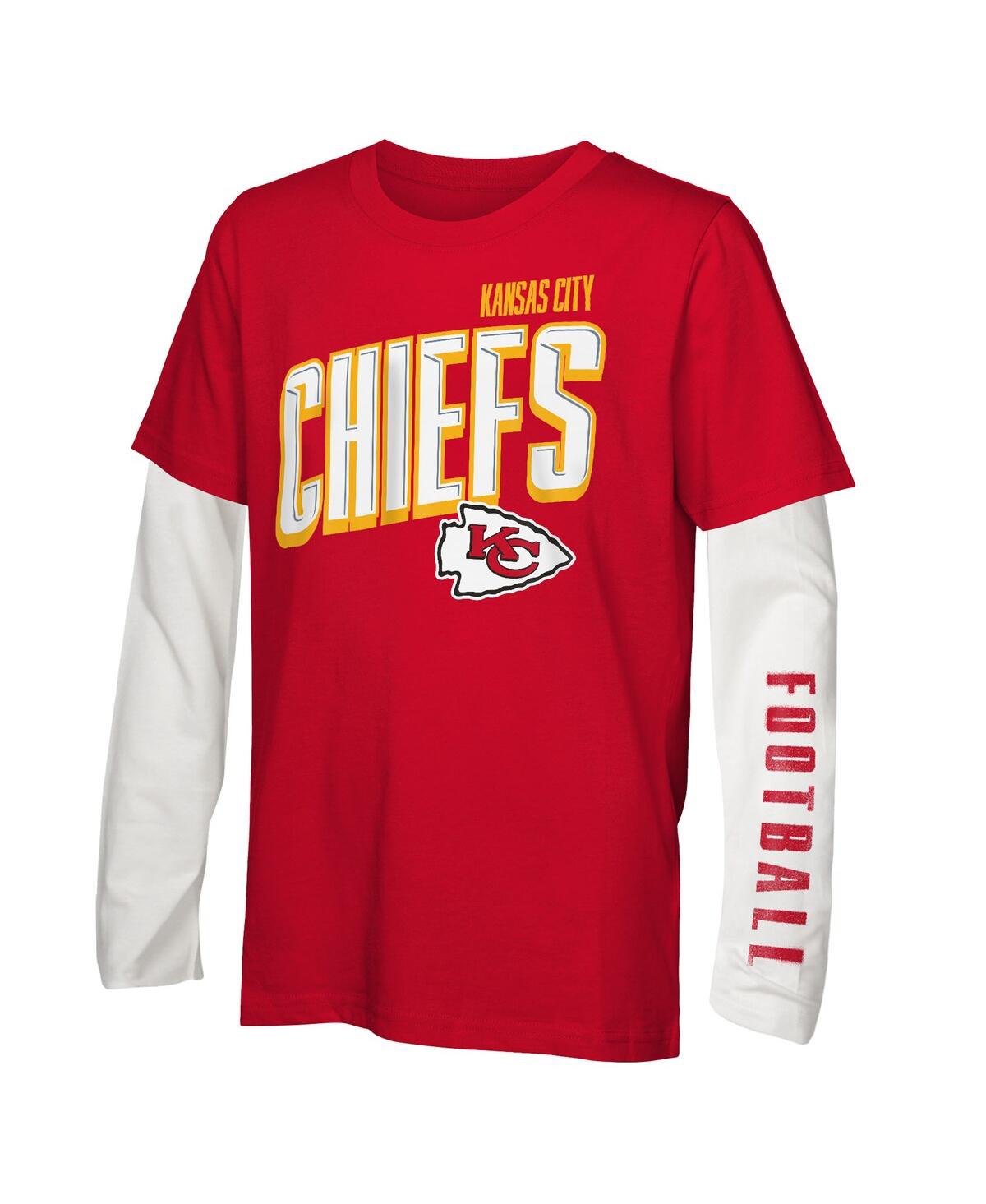 Outerstuff Big Boys And Girls Kansas City Chiefs The Mix Combo T-shirt Set In Red