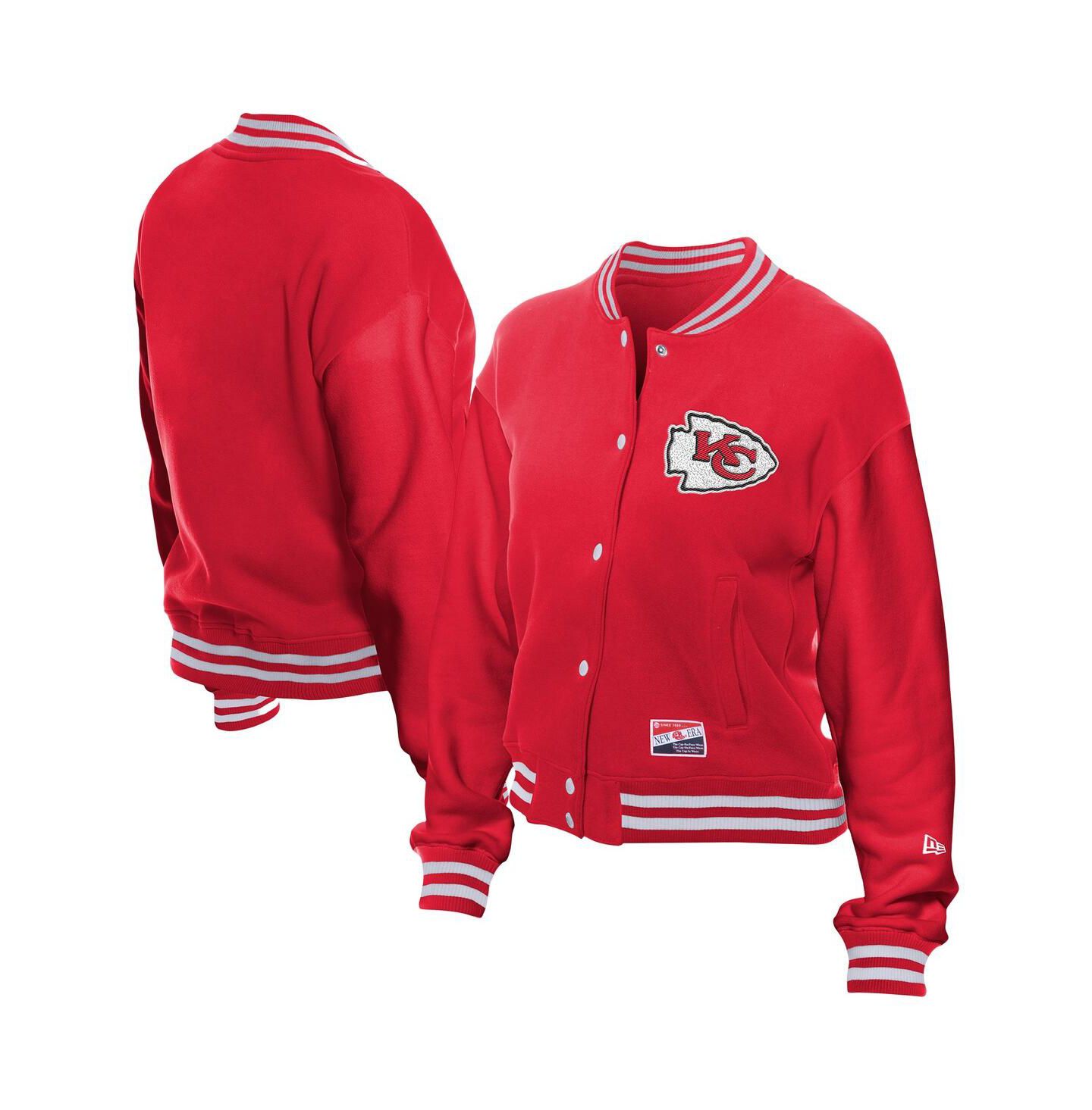Женская куртка New Era Red Kansas City Chiefs Throwback Fleece Full-Snap — фото 1