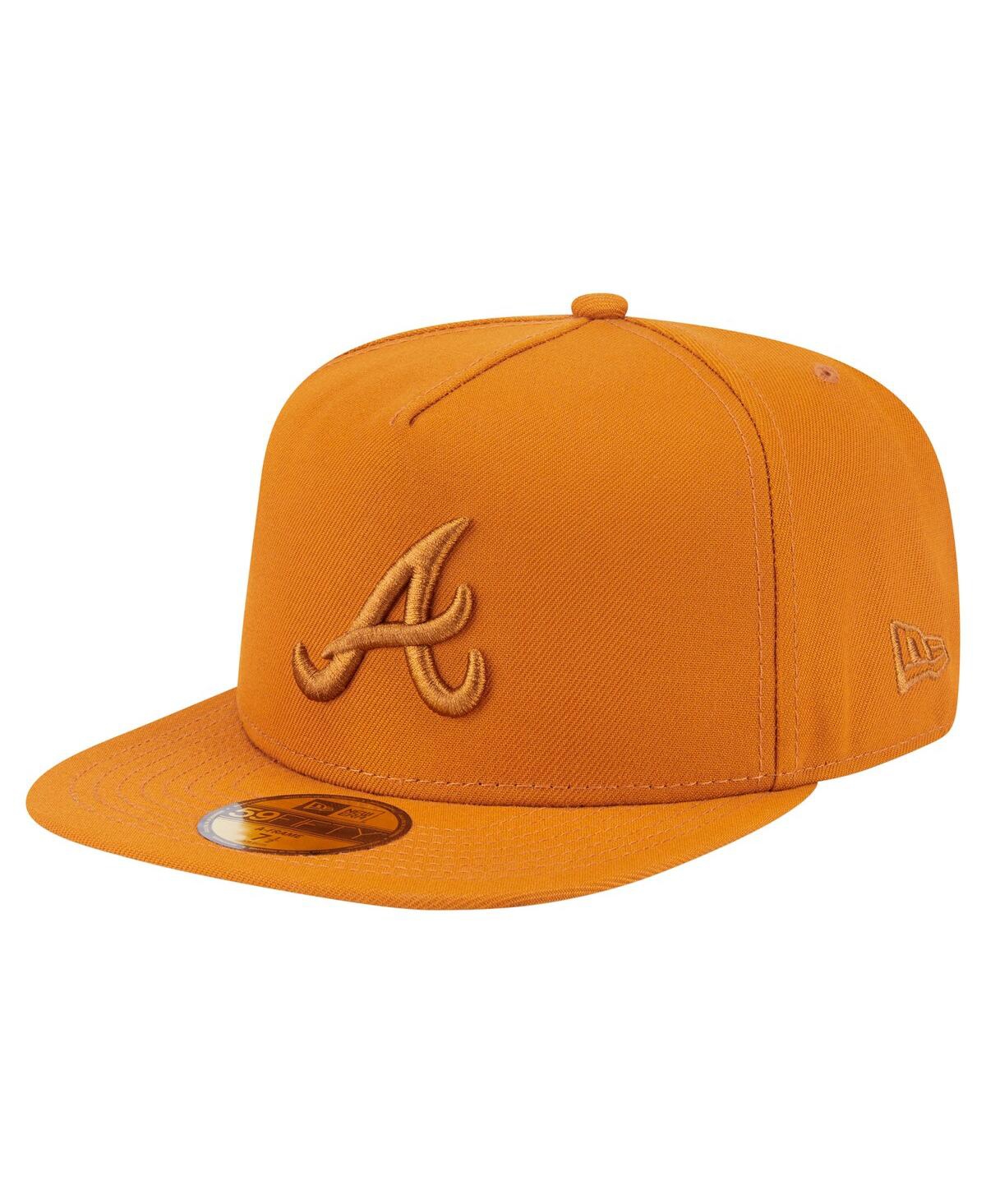 New Era Men's Orange Atlanta Braves Color Pack A-frame 59fifty Fitted Hat In Orange