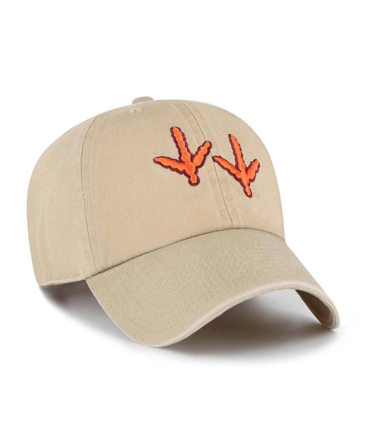 '47 Brand Big Boys and Girls Khaki Virginia Tech Hokies Clean Up Adjustable Hat