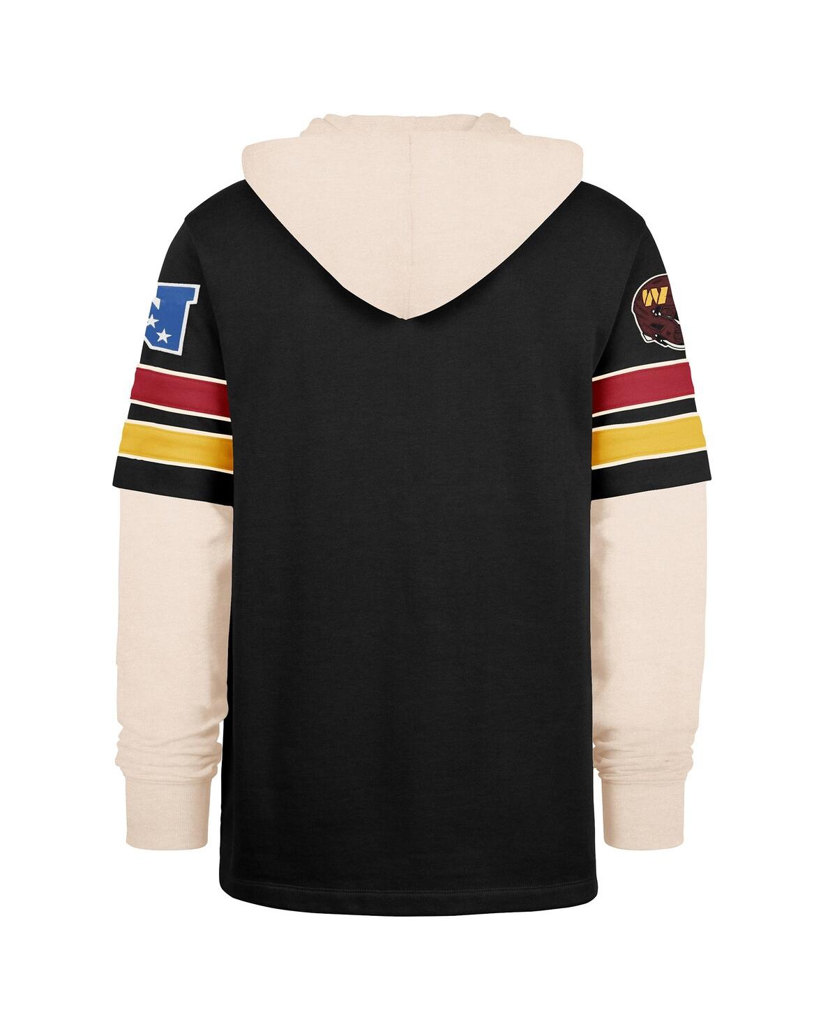 47 Brand Men's Black Washington Commanders Split Zone Cornerback Duo Hoodie In Multi