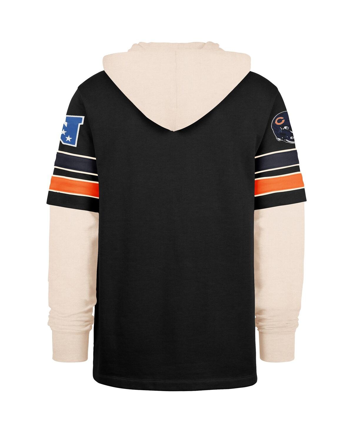 47 Brand Men's Black Chicago Bears Split Zone Cornerback Duo Hoodie In Black