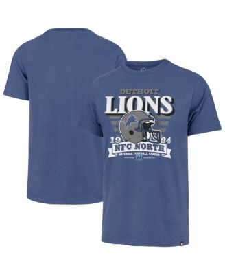 '47 Brand - Men's Blue Detroit Lions Stripe Splash Franklin Throwback T-Shirt
