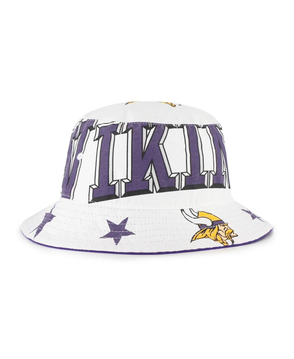47 Brand Women's White Minnesota Vikings Energize Bucket Hat In White