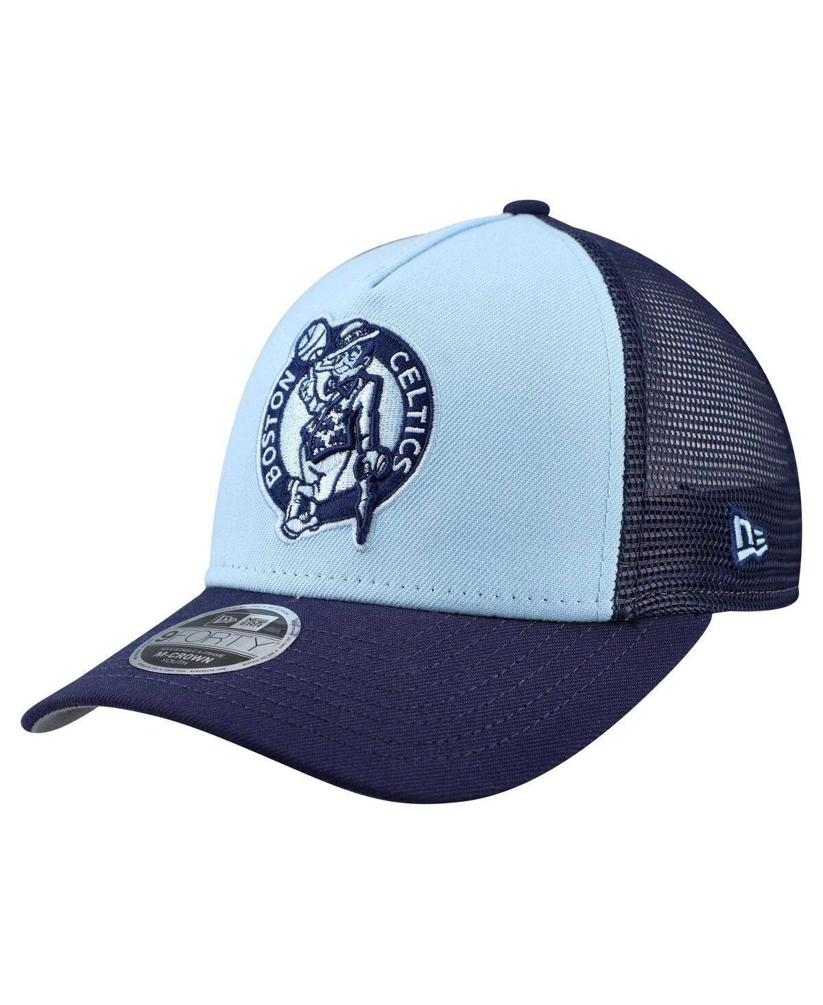 New Era Big Boys And Girls Light Blue Boston Celtics Colorpack 9forty A-frame Trucker Adjustable Hat In Blue