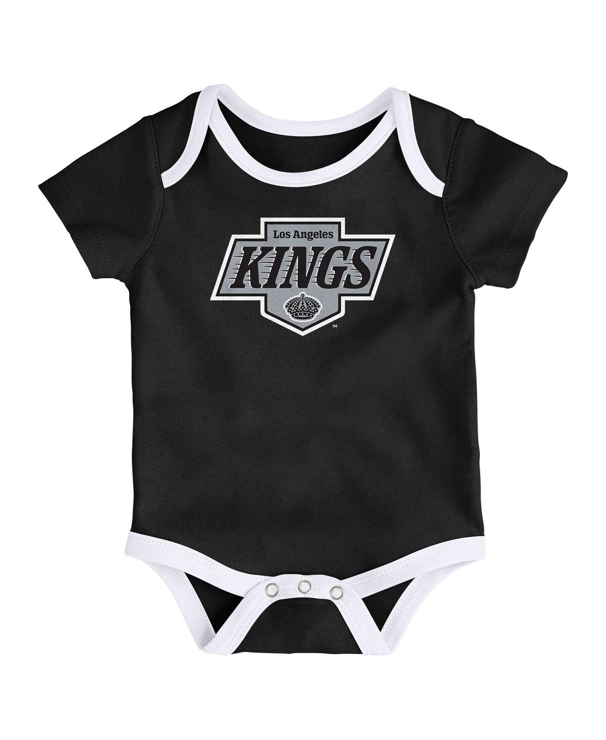 Outerstuff Baby Boys And Girls 3-pack Los Angeles Kings Loyal Buddies Bodysuit Set In White
