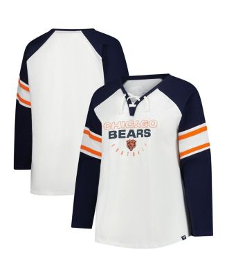 Fanatics - Women's White Chicago Bears Plus Size Redzone Lace Up Long Sleeve T-Shirt