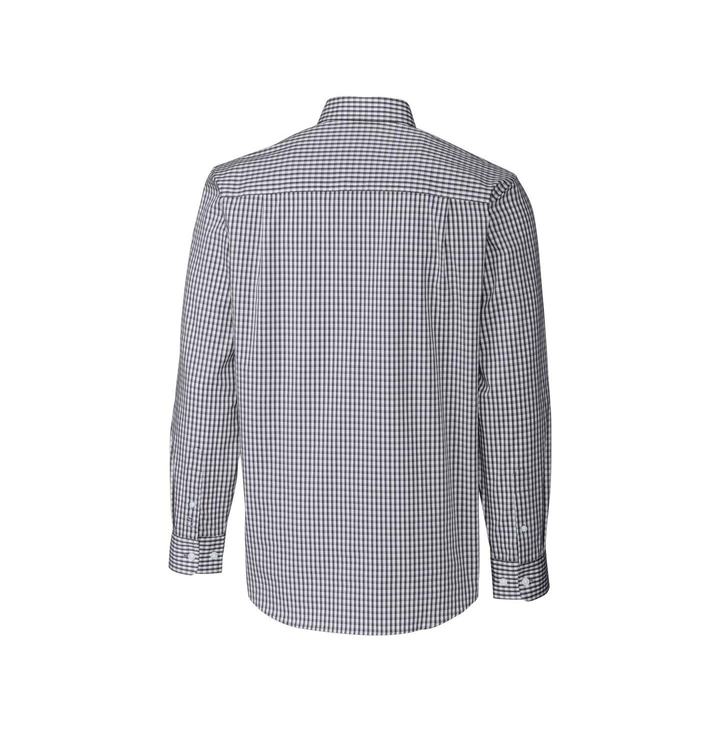 Мужская рубашка Cutter & Buck Charcoal Georgia Bulldogs Alumni Logo Easy Care Stretch Gingham Dress Shirt — фото 2