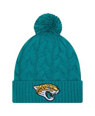 New Era - Women's Teal Jacksonville Jaguars Cable Cuffed With Pom Knit Hat