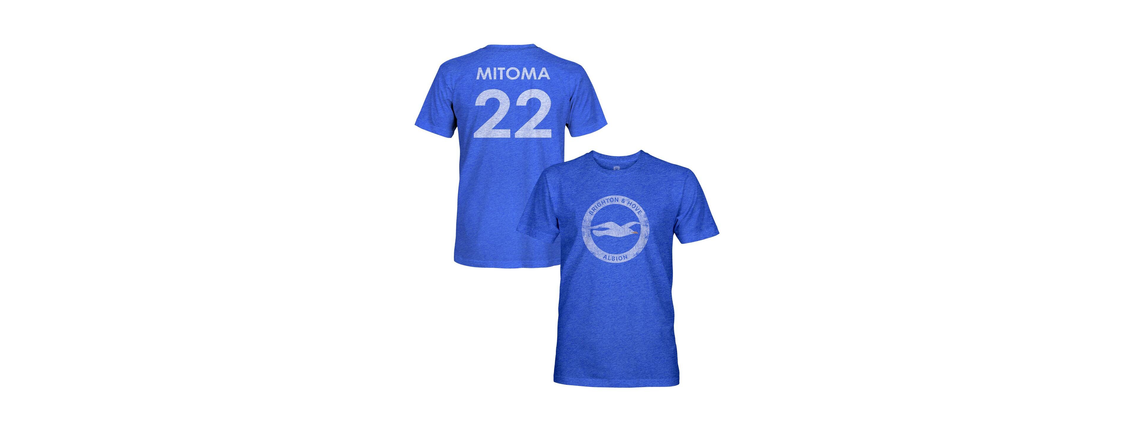 1863FC Men's Kaoru Mitoma Blue Brighton and Hove Albion Player Name Number Vintage Tri-Blend T-Shirt