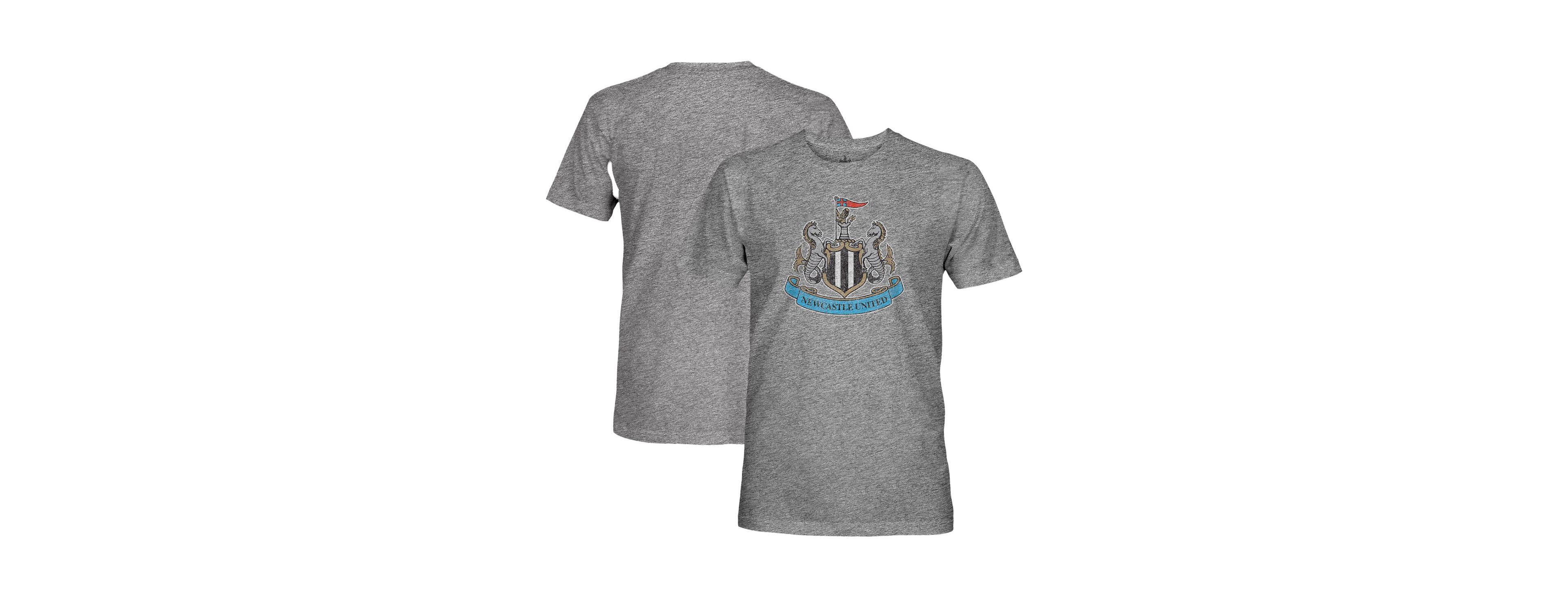 1863FC Men's Heather Gray Newcastle United Color Badge Vintage Tri-Blend T-Shirt