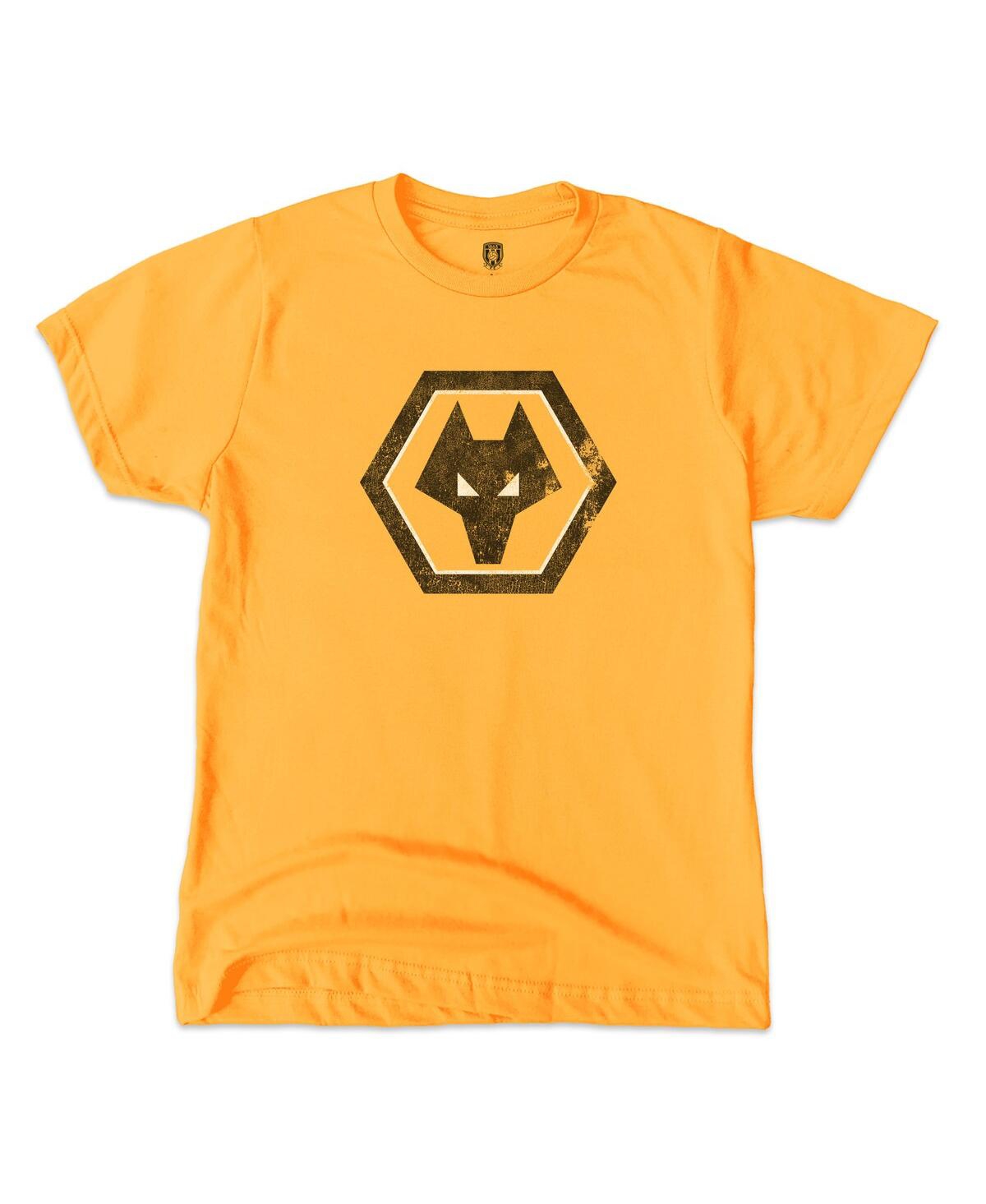 1863fc Big Boys And Girls Gold Wolverhampton Wanderers Color Badge T-shirt In Yellow