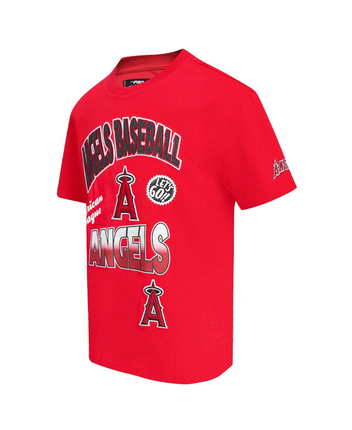 Pro Standard Men's Red Los Angeles Angels Turn It Up Dropped Shoulder T-Shirt