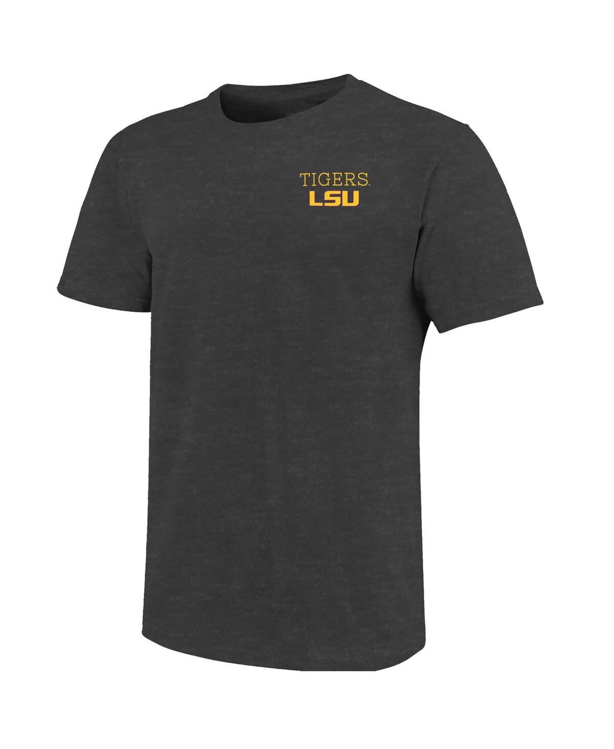 Image One Heather Charcoal Lsu Tigers Big & Tall Campus Scene Core T-shirt In Gray