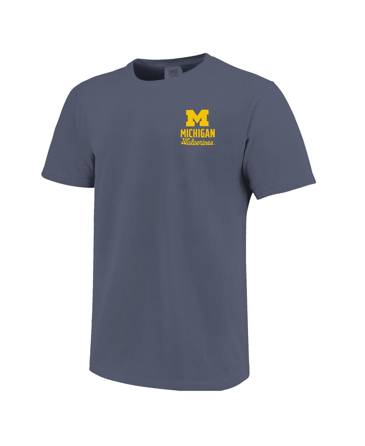 Image One Big Boys And Girls Navy Michigan Wolverines Comfort Colors Mascot Overlay T-shirt In Blue