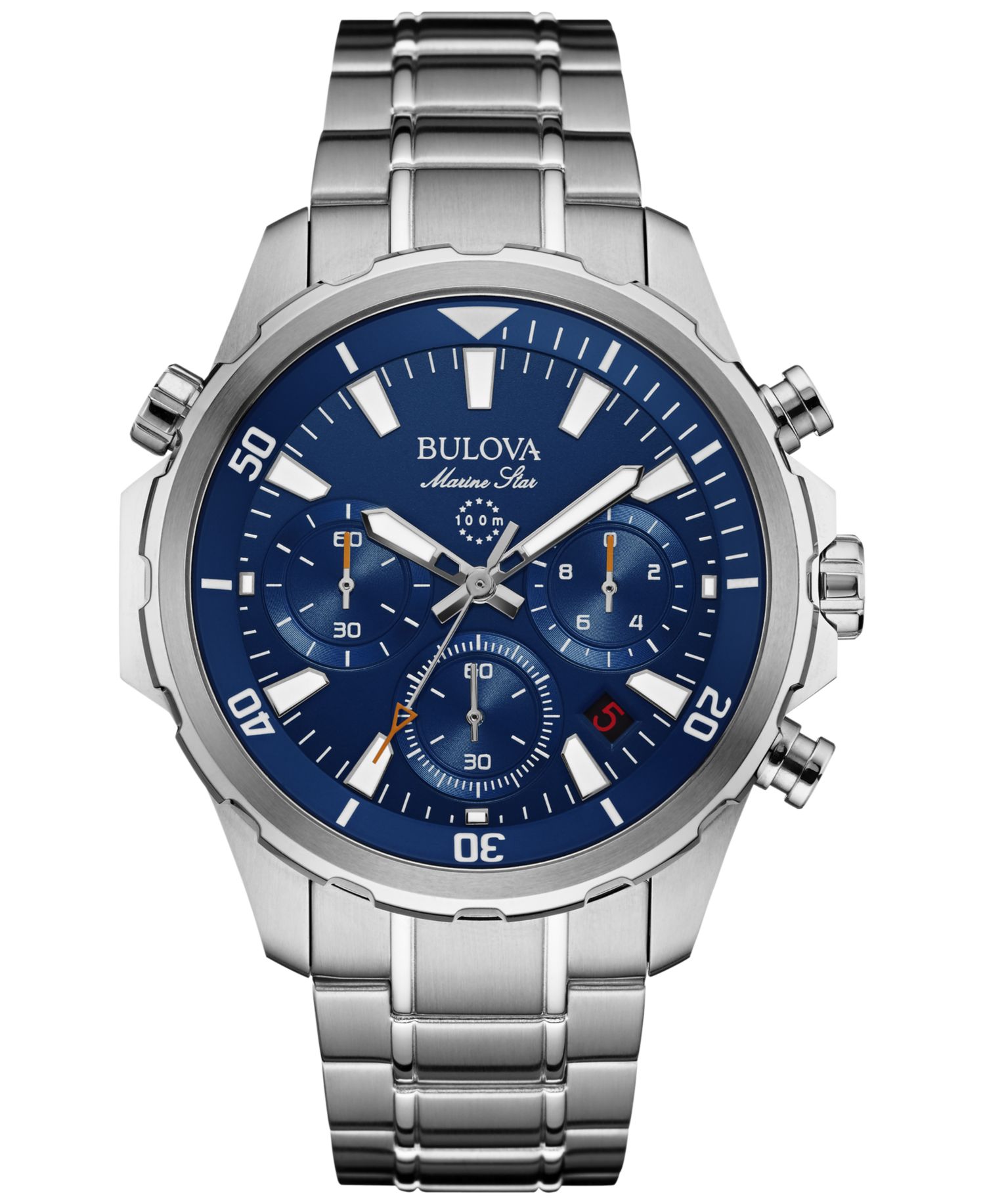 Men's Chronograph Marine Star Stainless Steel Bracelet Watch 43mm