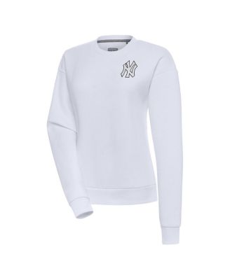 Antigua - Women's White New York Yankees Brushed Metallic Victory Pullover Sweatshirt