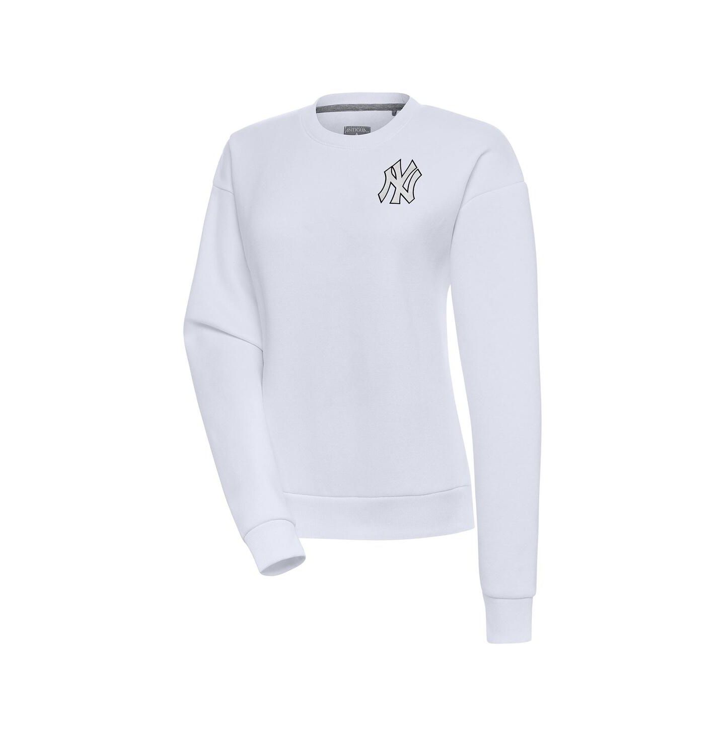 Женская толстовка Antigua White New York Yankees Brushed Metallic Victory Pullover — фото 1