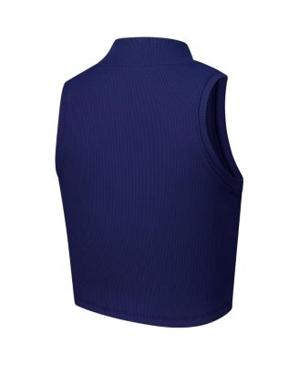 Women's Navy Michigan Wolverines Cropped Tank Top