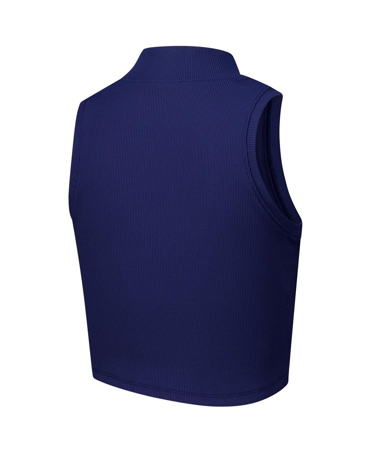 Zoozatz Navy Michigan Wolverines Cropped Tank Top In Blue