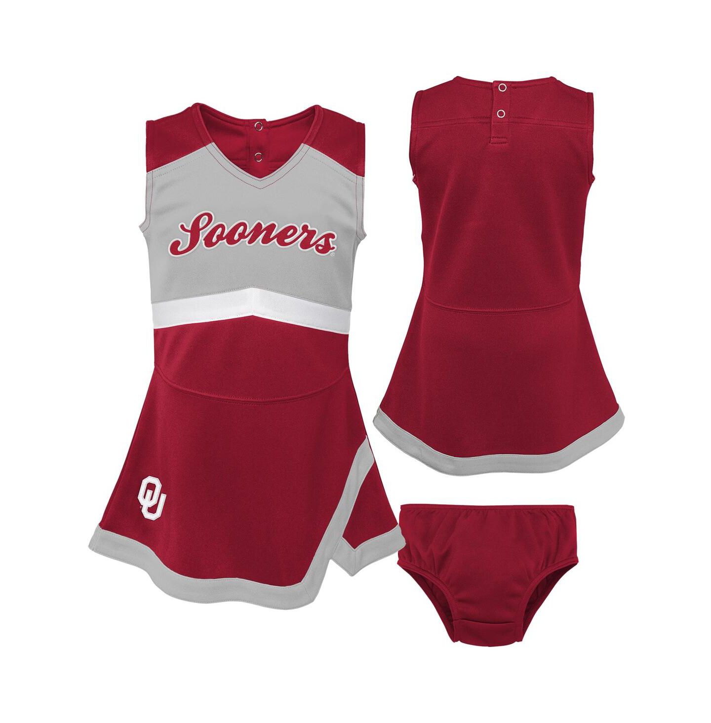 Платья Outerstuff 2-Piece Crimson Oklahoma Sooners Cheer Captain Jumper Dress Bloomers Set для девочек — фото 1