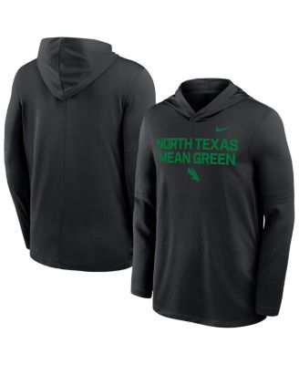 Nike - Men's Black North Texas Mean Green Sideline Dri-FIT Lightweight Hoodie