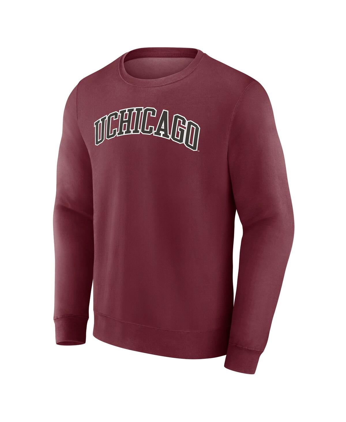 Fanatics Men's Maroon Uchicago Maroons Short Name Pullover Sweatshirt In Burgundy