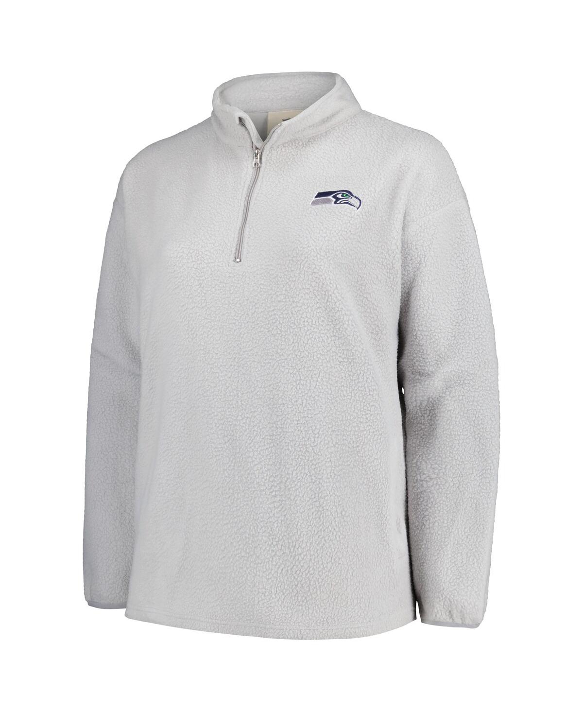 Profile Women's Gray Seattle Seahawks Plus Sherpa Quarter-Zip Jacket