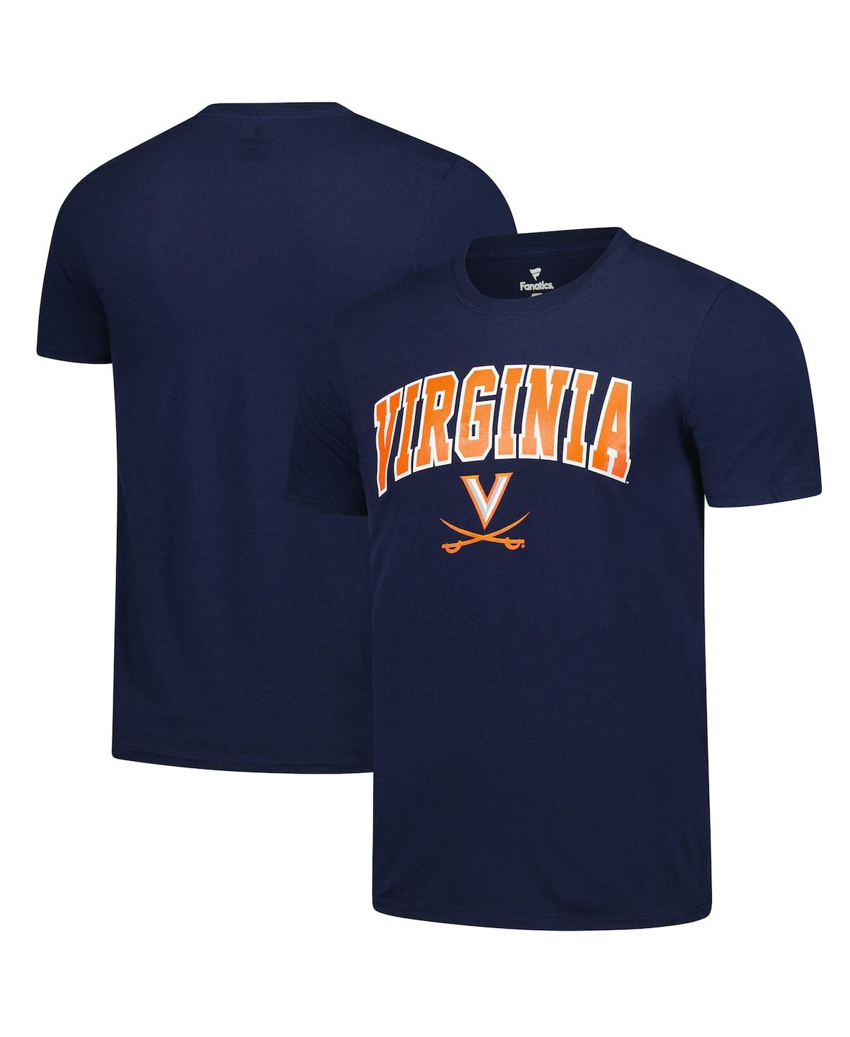 Fanatics Unlabeled Men's Navy Virginia Cavaliers Basic Arch T-shirt In Blue