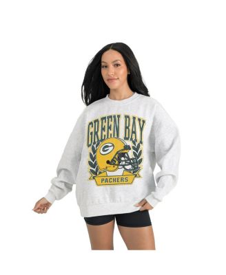 Gameday Couture - Women's Gray Green Bay Packers Heritage Premium Fleece Pullover Sweatshirt
