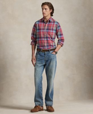 Men's Classic-Fit Plaid Oxford Shirt