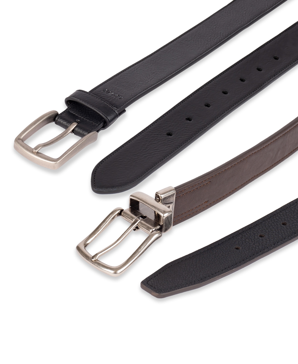 Levi's Men's 2-Pack Reversible and Casual Belt Set