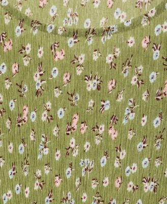 Women's Floral-Print Pleated Dress