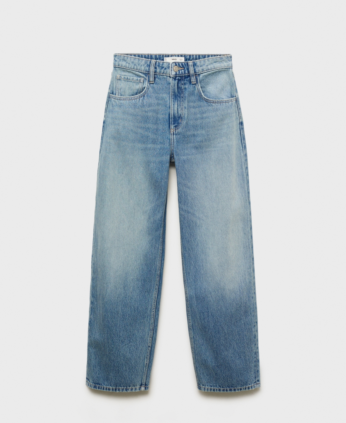 Mango High Waist Balloon Jeans In Blue