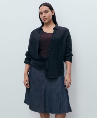 Women's Pleated Denim Skirt