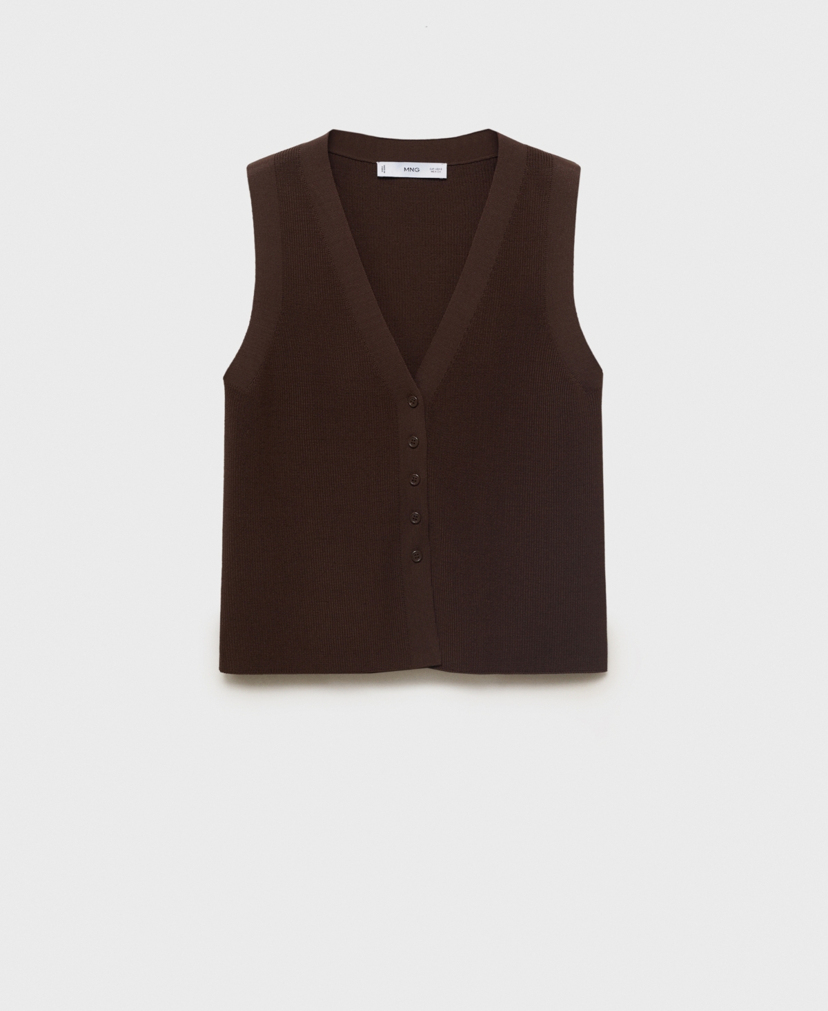 Mango Lightweight Knit Tank Top In Brown