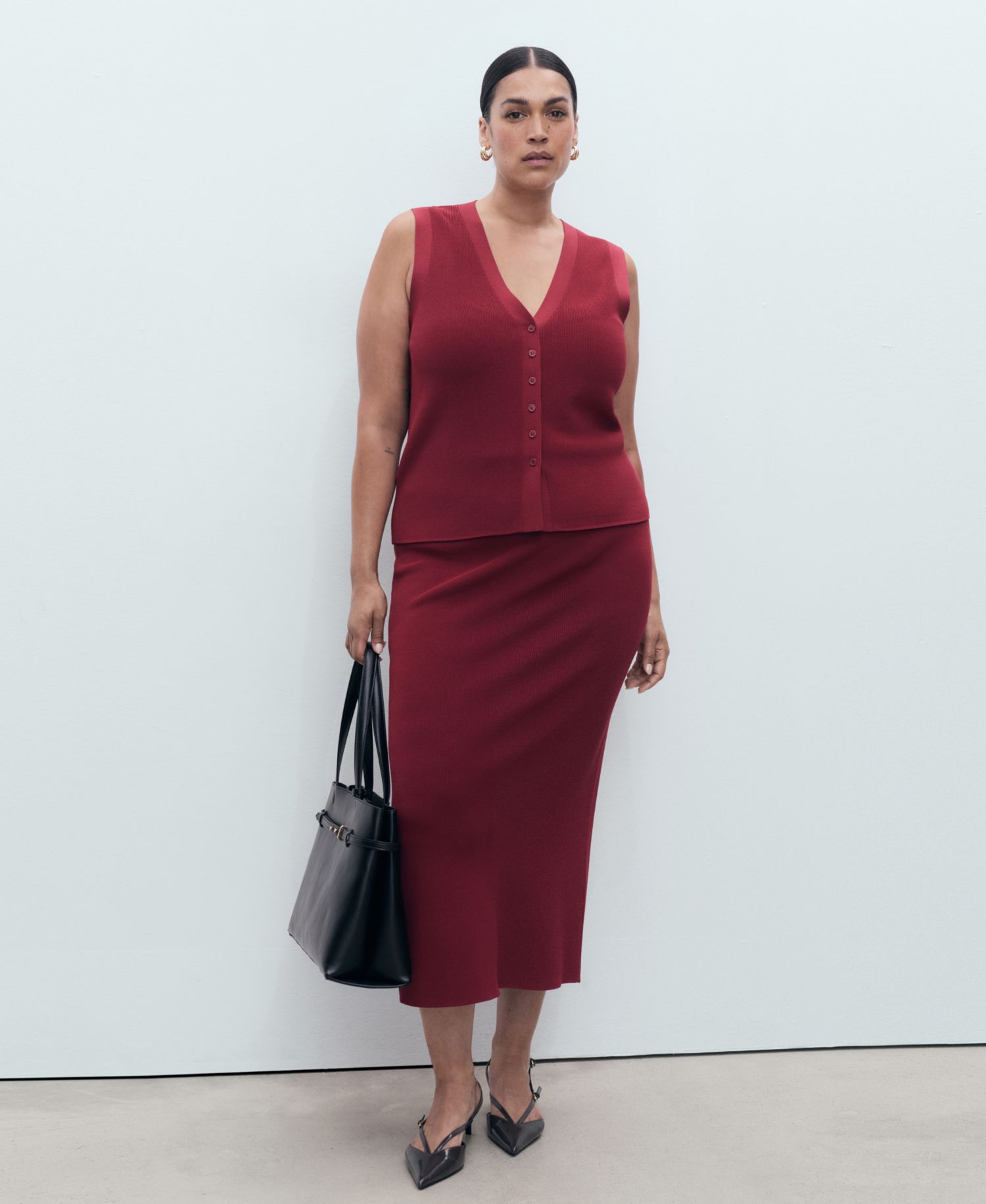 Women's Fine Knit Midi Skirt